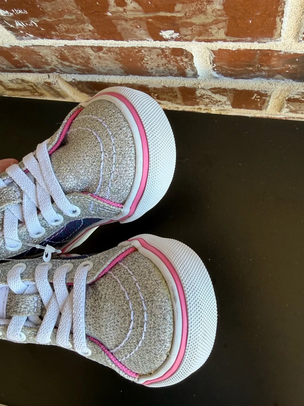 Vans Sk8-Hi Zip Digi Unicorn Sneaker Silver Glitter Size 4 NWOT